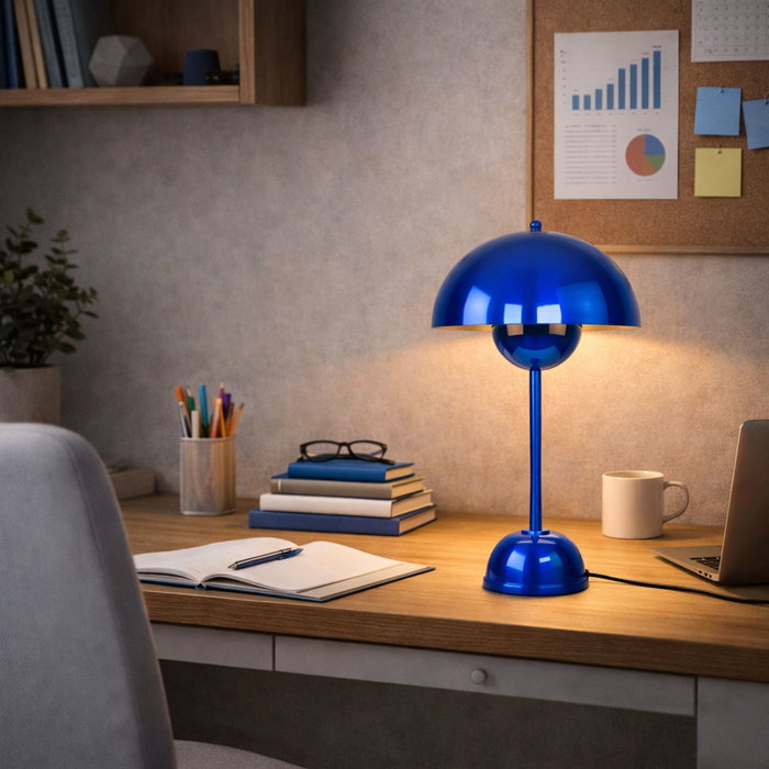 Opviq Lámpara de mesa de metal Azul Opviq Lámpara de mesa de metal Azul